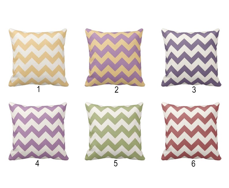 Chevron Pillows Yellow Lavender Sage Green Purple Mauve Etsy
