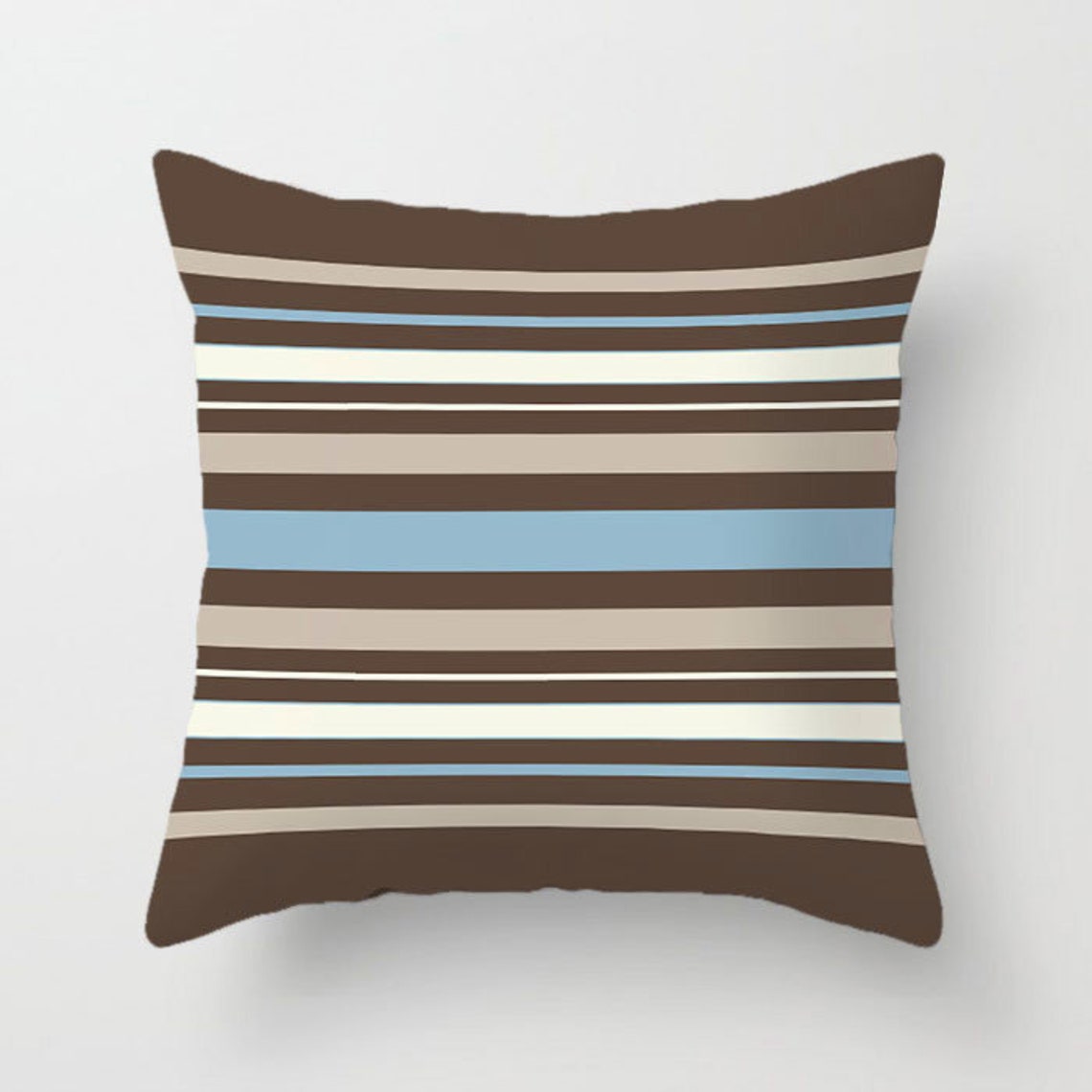Blue Brown Throw Pillow Covers Beige Light Gray Geometric Etsy