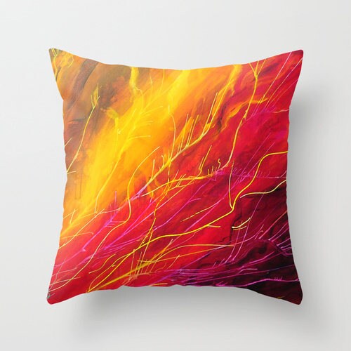 Red and yellow decorative pillows sale