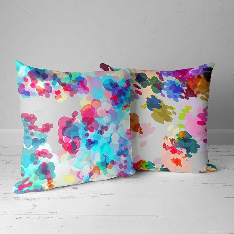 Watercolor Pillow Covers Throw Pillows Colorful Pillows Art Etsy