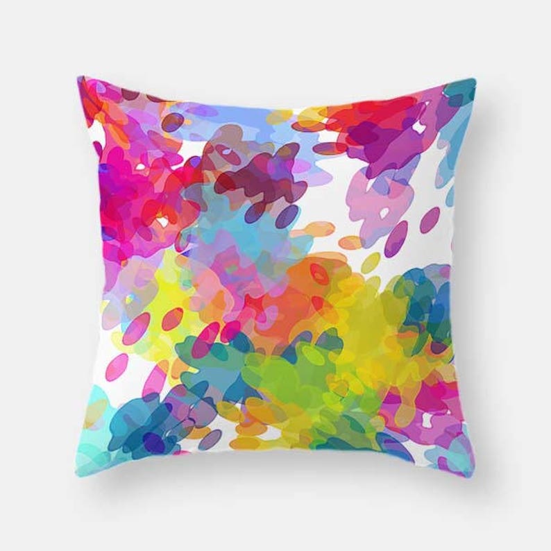 Watercolor Pillow Covers Throw Pillows Colorful Pillows Art Etsy