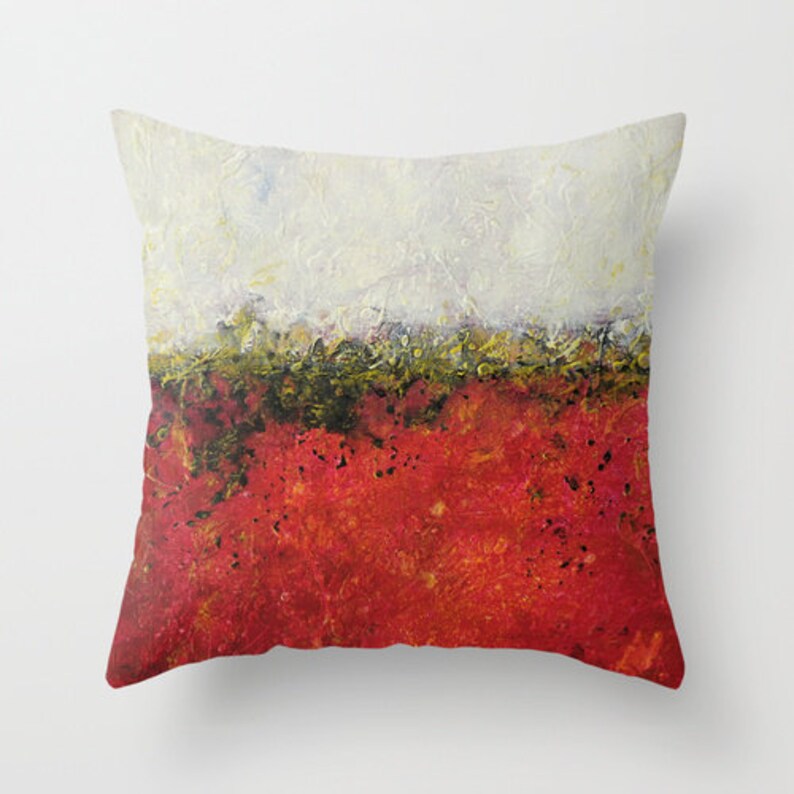 Red Pillow Cover 18x18 20x20 24x24 Red and White Pillow Etsy