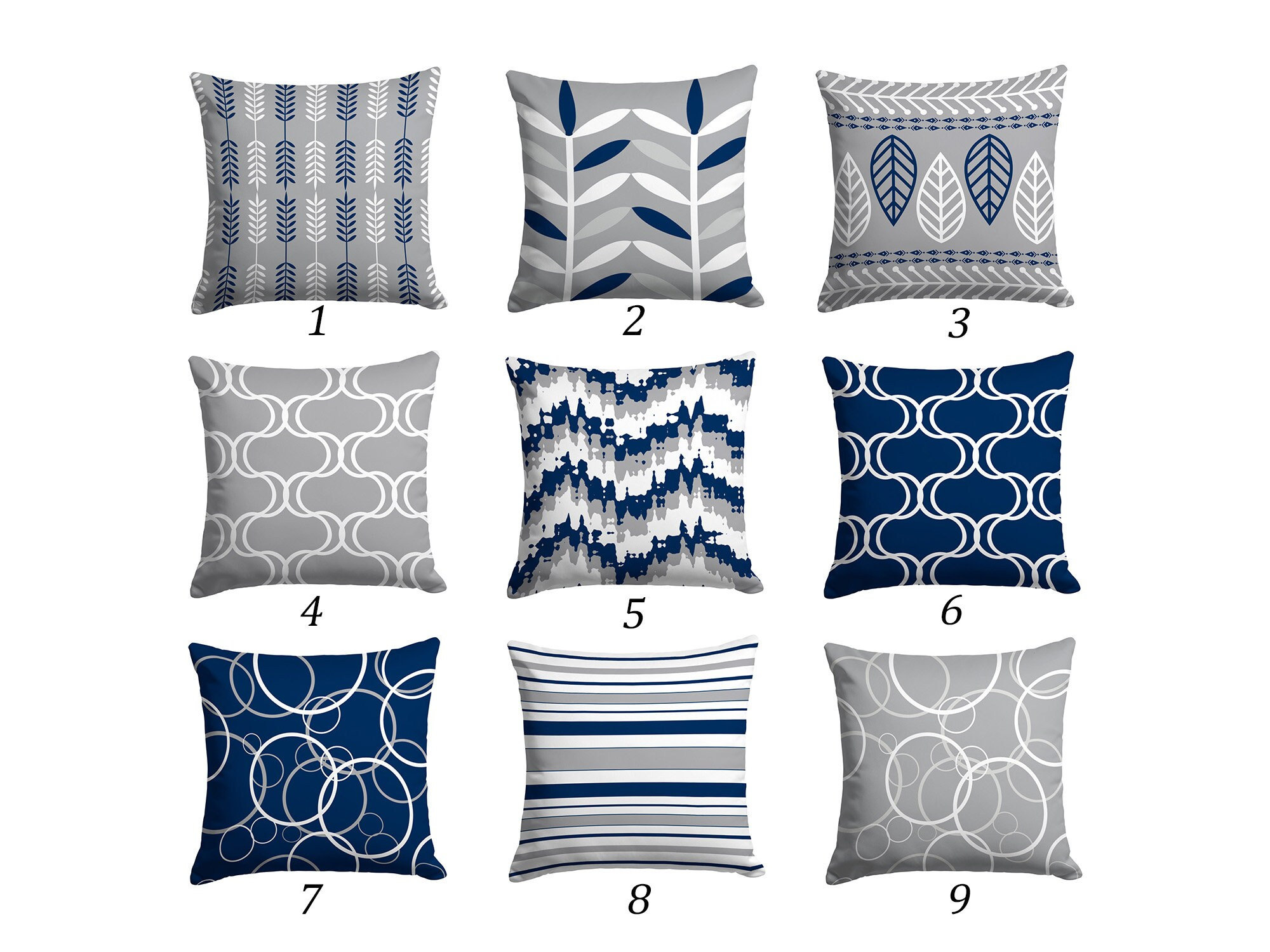 Decorative Blue 18x18 (45x45 cm) Pillow Covers, Suede Shibori & Quilted  Throw Pillows For Sofa, Geometric Pattern Modern Style - Kia