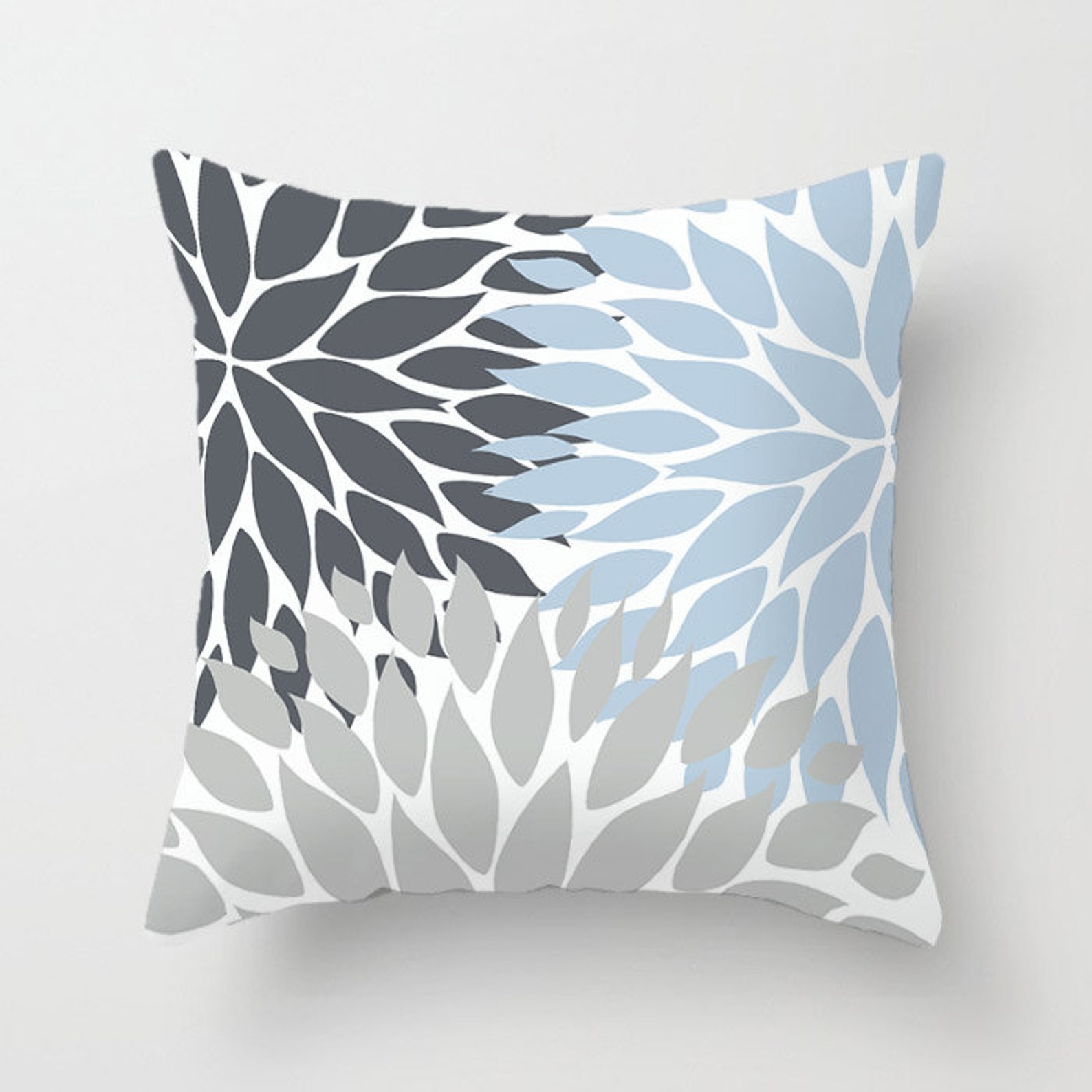 Light Blue Gray Throw Pillow Covers Dark Gray Pale Blue Etsy