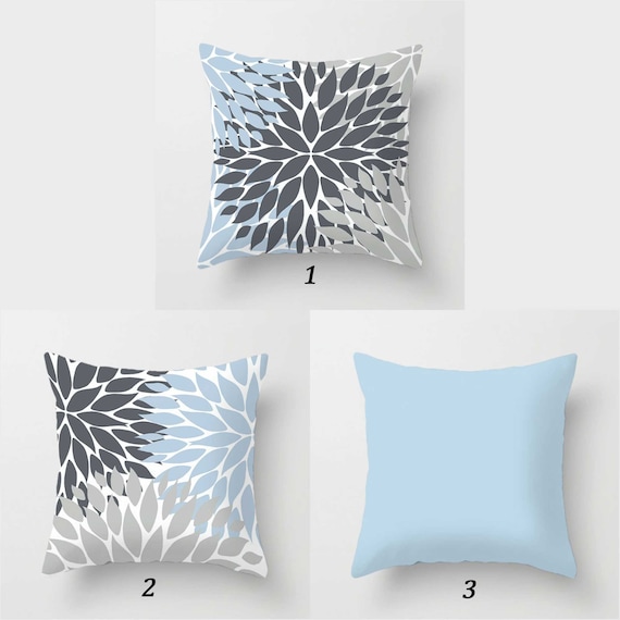 Gray and blue pillows hot sale