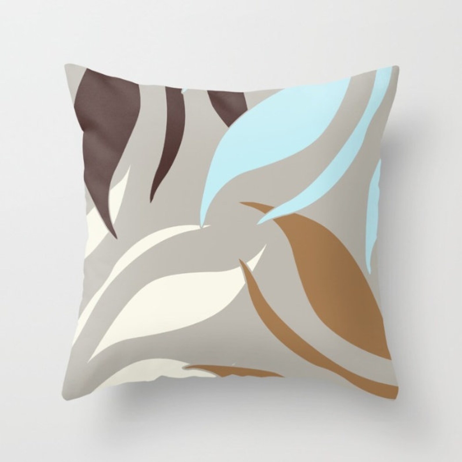 Blue Brown Pillow Covers Floral Geometric Pillow Case Mix Etsy