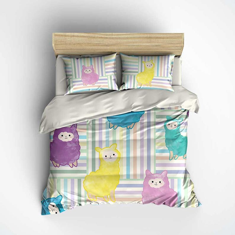 Kids Duvet Cover Bedding Set Boy Girl Childrens Llama