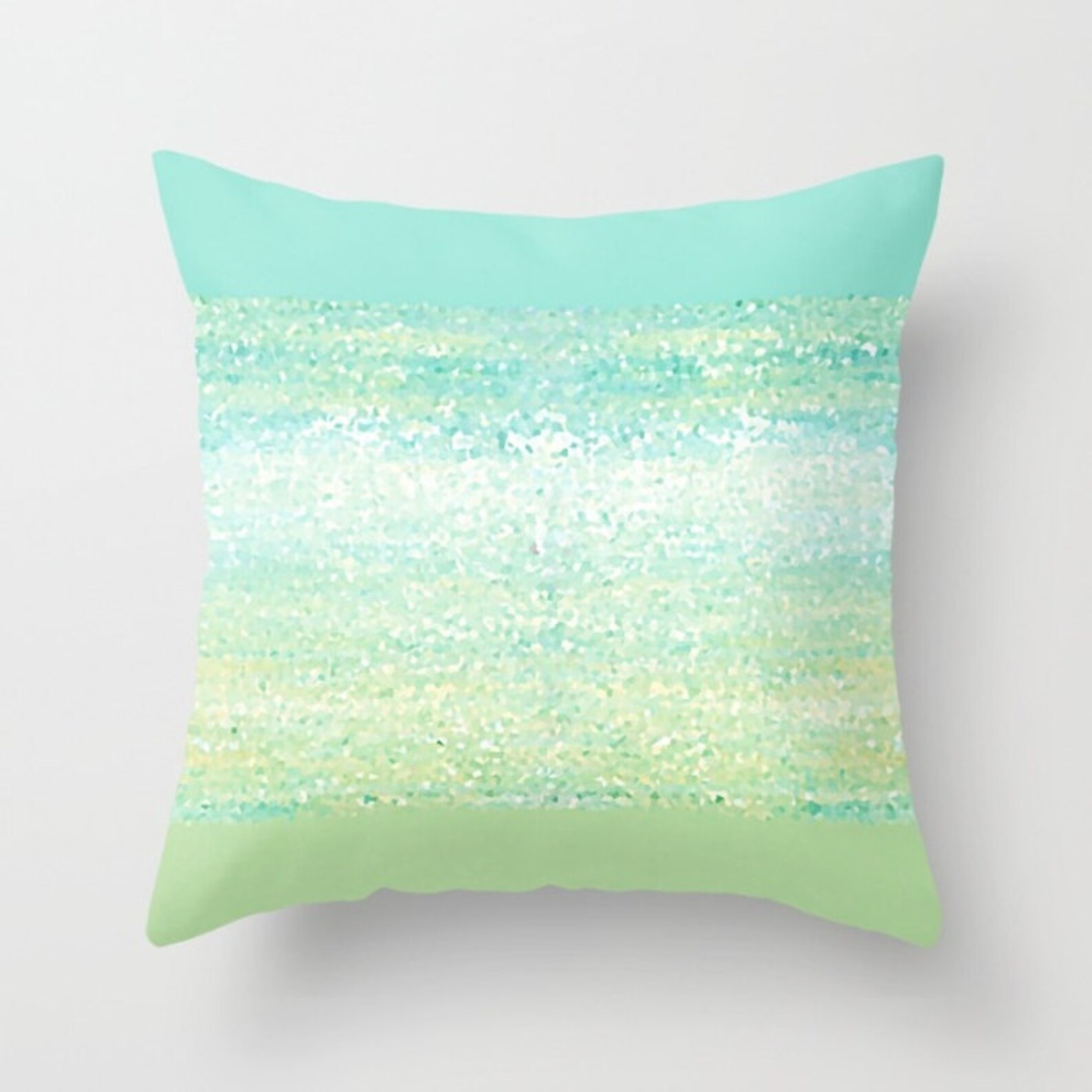 Aqua Blue and Green Pillow Cover White Turquoise Throw Pillow Etsy