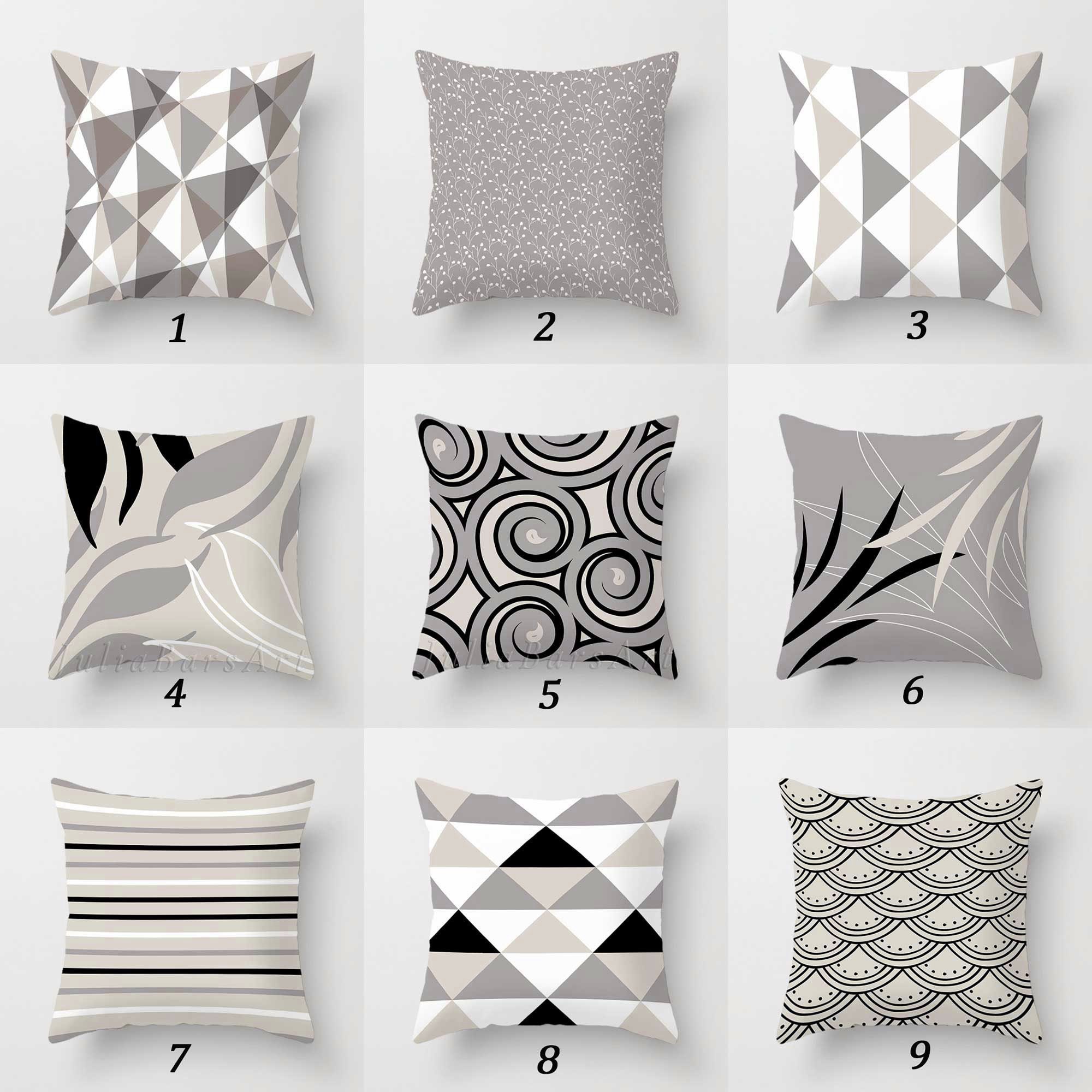 Trellis Gray and White Collection Decorative Accent Throw Pillows - Set of 2