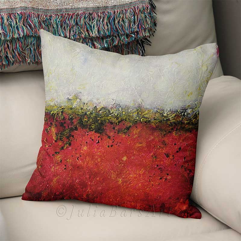 Red Pillow Cover 18x18 20x20 24x24 Red and White Pillow Etsy
