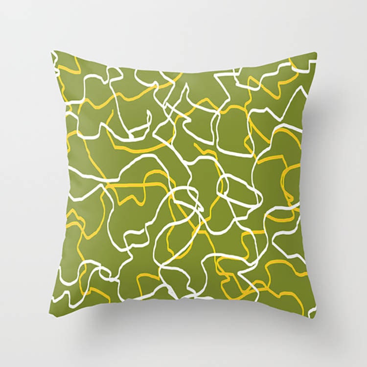 Yellow Green Pillow Covers Floral Throw Pillows Bright Etsy Canada