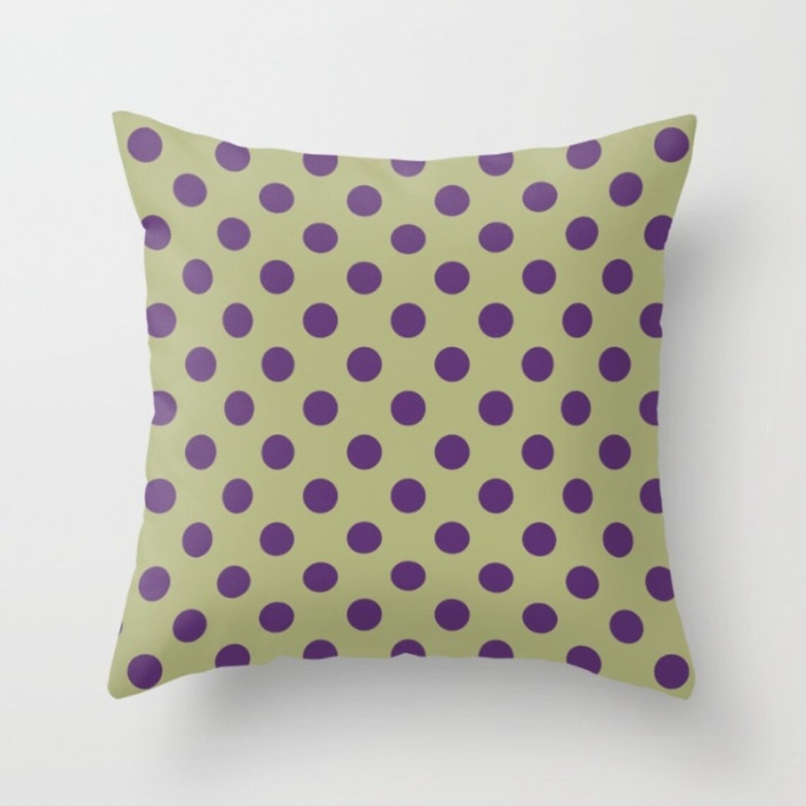 Sage Green and Purple Pillow Covers Polka Dot Striped Etsy