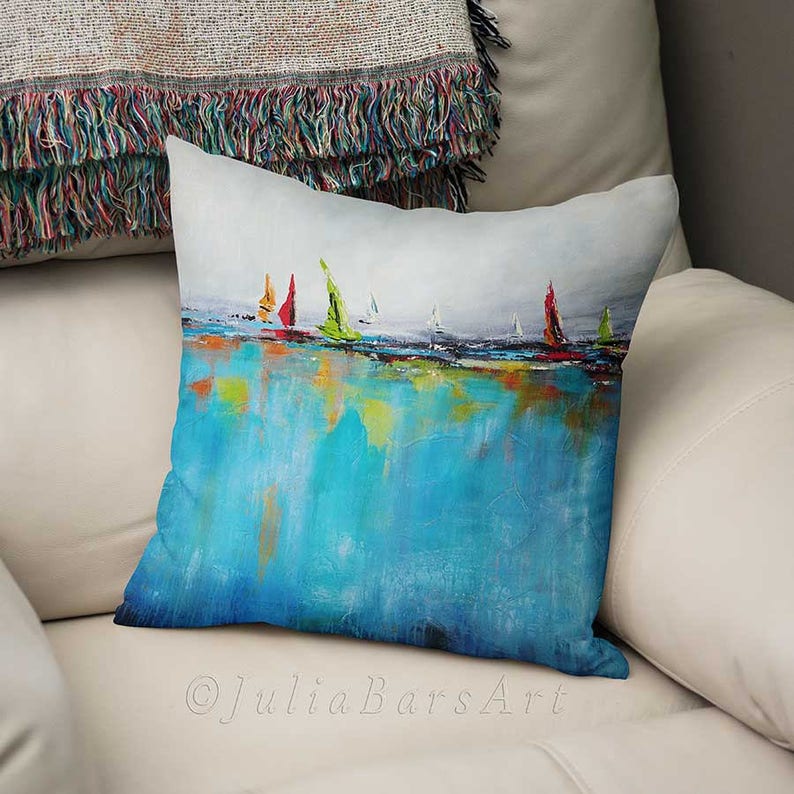 Ocean Pillow Cover Nautical Throw Pillow Coastal Yacht Etsy