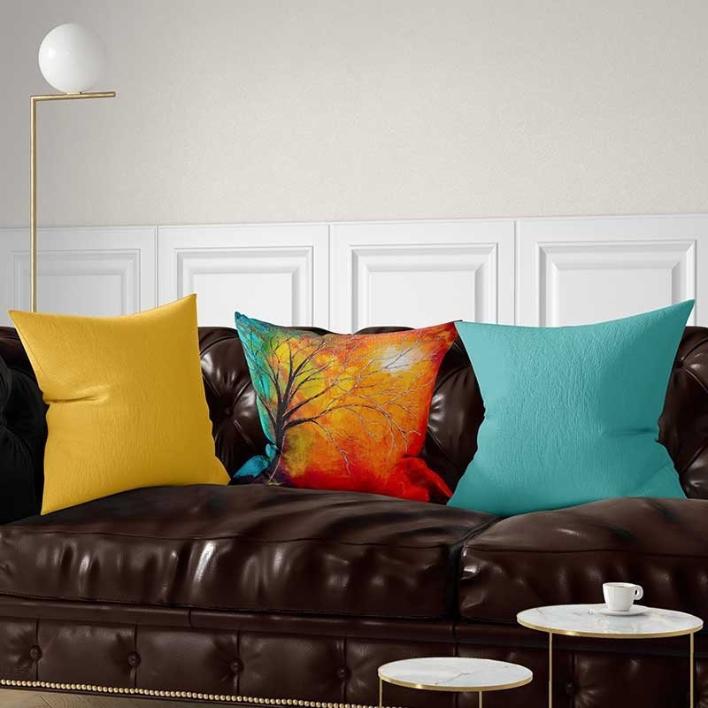 Abstract Throw Pillow Covers Red Yellow Teal Blue Orange | Etsy