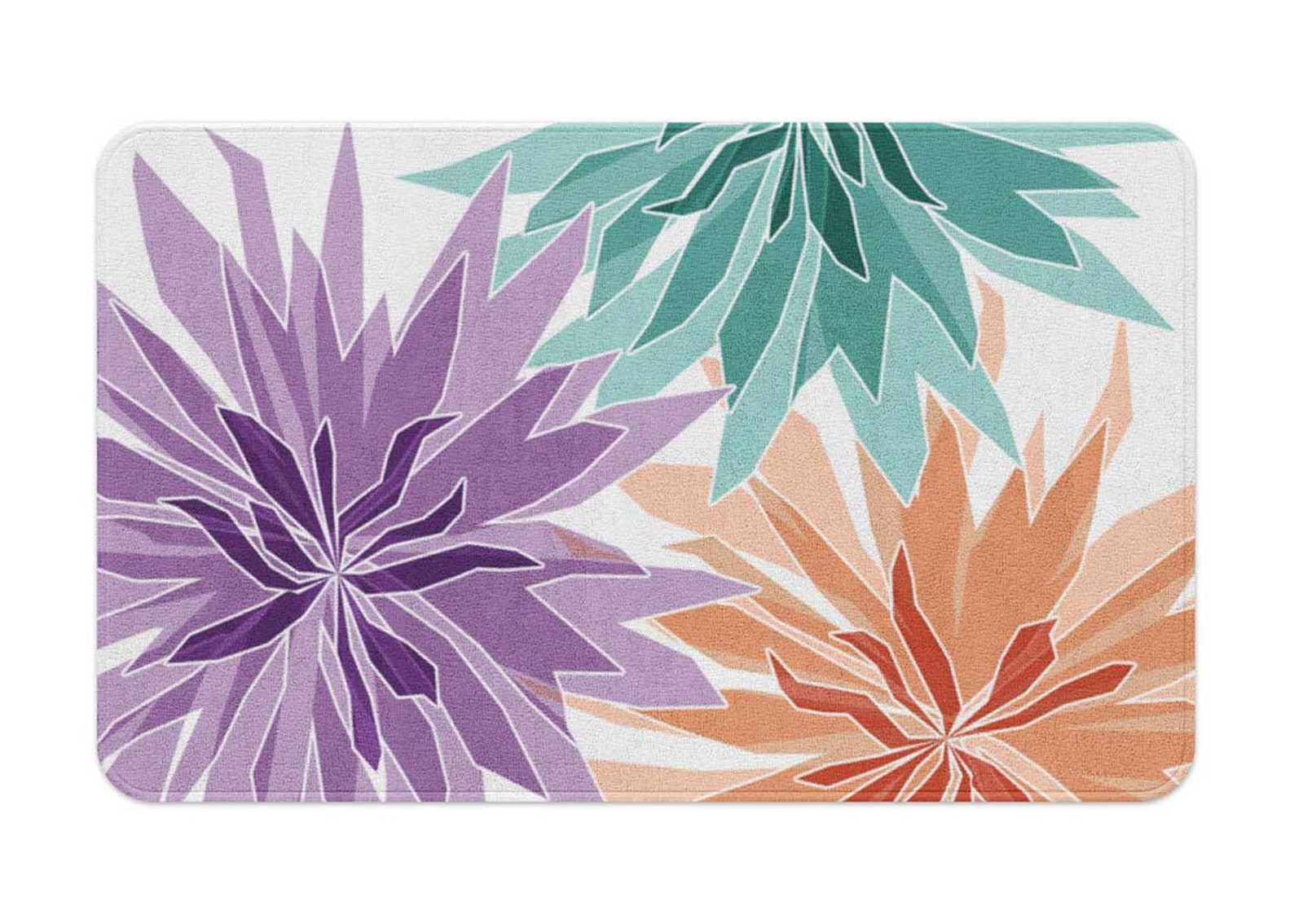 Cortina de ducha floral Estera de baño Flores exóticas | Etsy