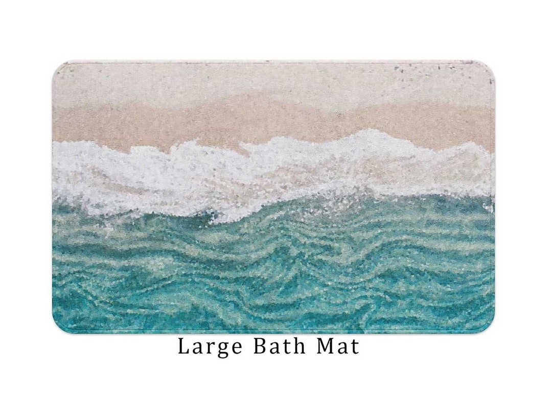 Coastal Bathroom Rug Beach Home Decor Nautical Ocean Water Etsy