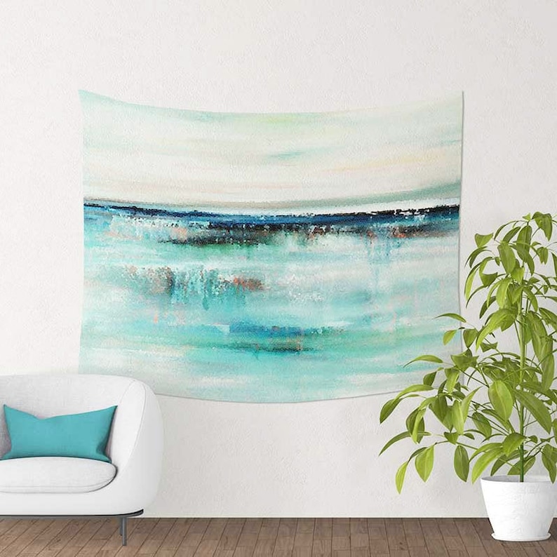 beach wall tapestry, coastal theme art, wall decor