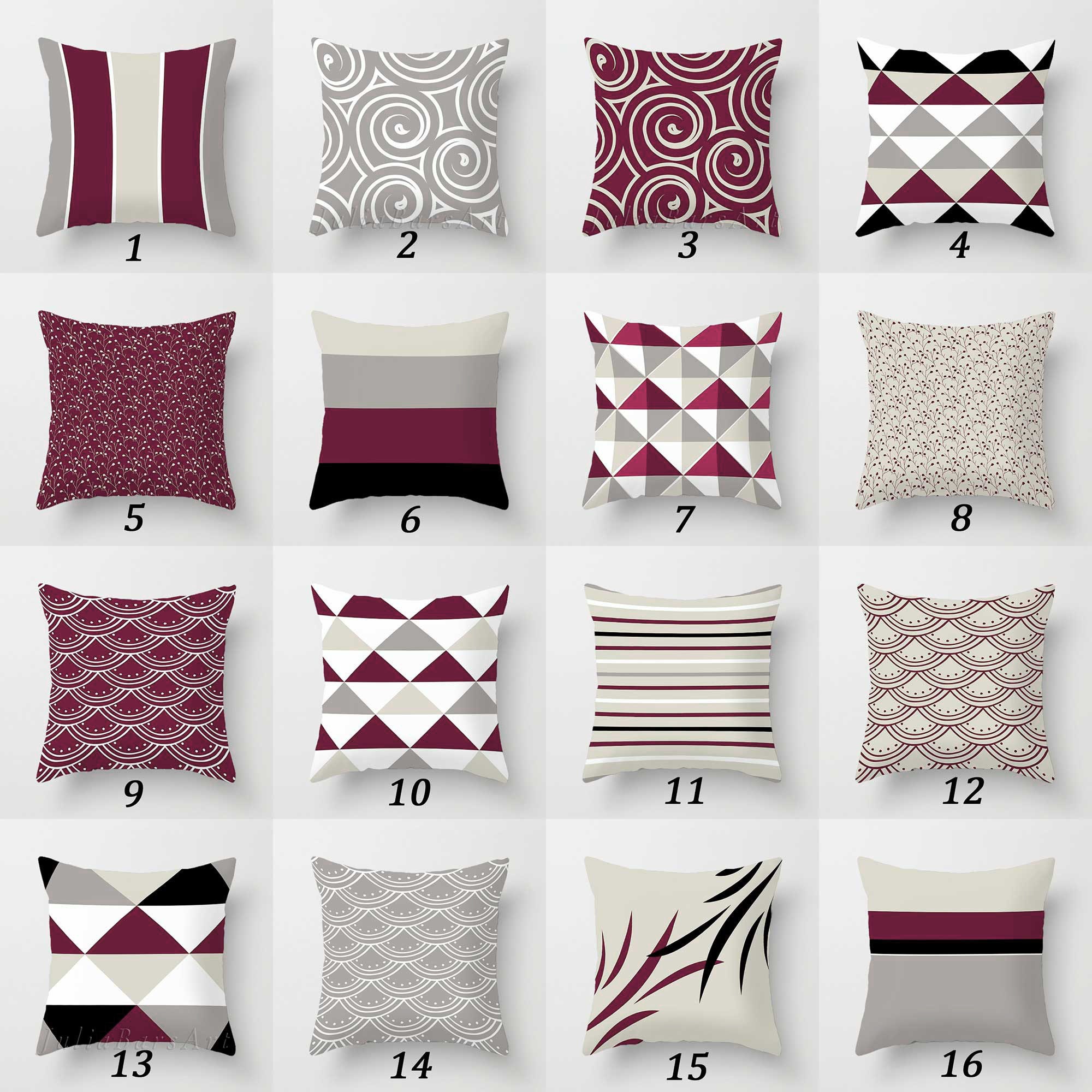 Wine colored pillows 2025