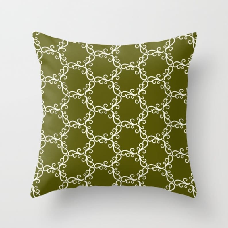Olive Green Pillow Covers Dark Green Throw Pillow Case Etsy