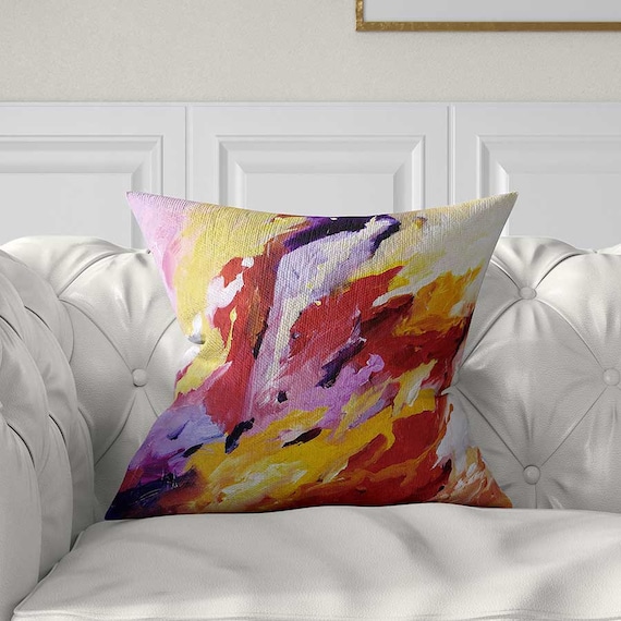 Red Purple Pillow Covers Colorful Throw Pillows Lavender Etsy