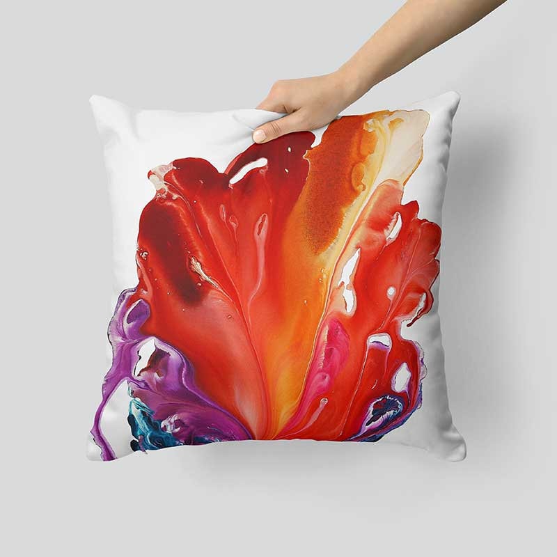 Red Purple Pillow Covers Floral Pillow Cover Art Pillow Etsy