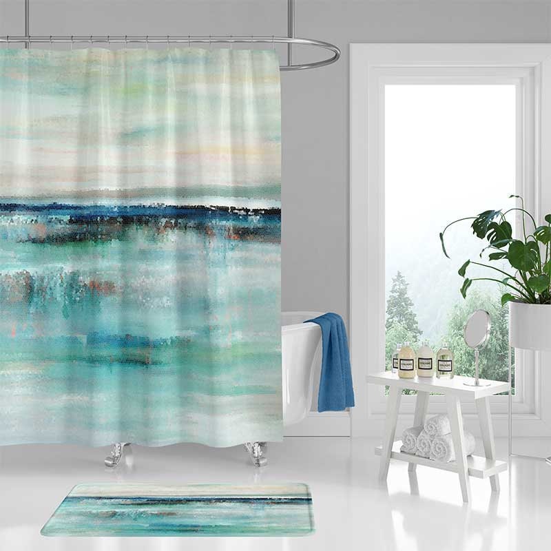 Beach House Decor, Waves Bath Mat, Nautical Bathroom Decor, Boho Bath