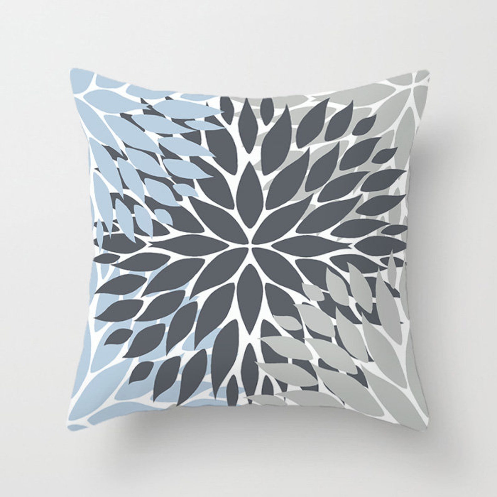 Light Blue Gray Throw Pillow Covers Dark Gray Pale Blue - Etsy