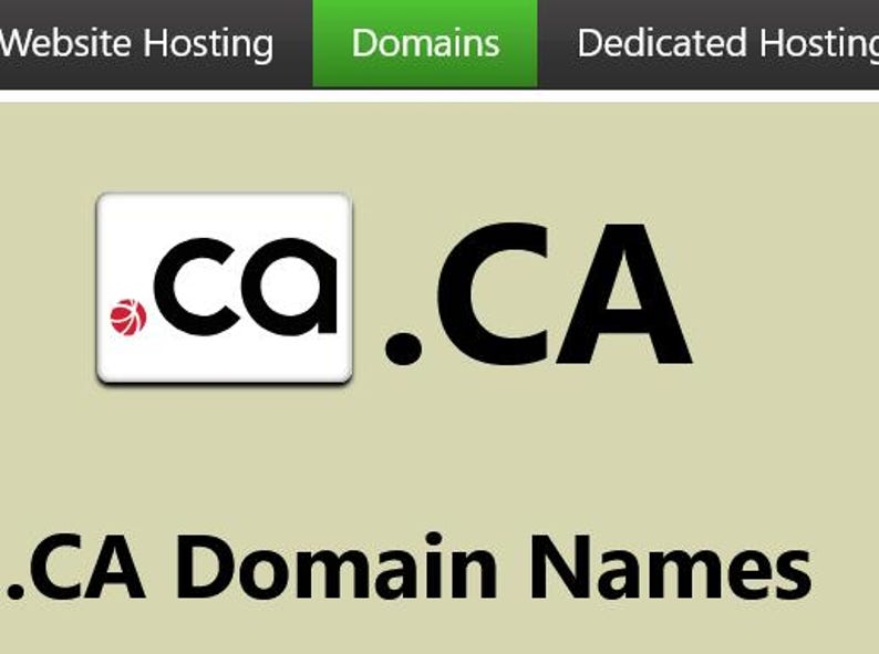 Może przedstawiać: Obraz wyświetla tekst ".CA Domain Names". Logo .CA jest pokazane w białym kwadracie z czerwono-białą grafiką. Litery "ca" są czarne, z czarną kropką pomiędzy nimi i tekstem .CA.