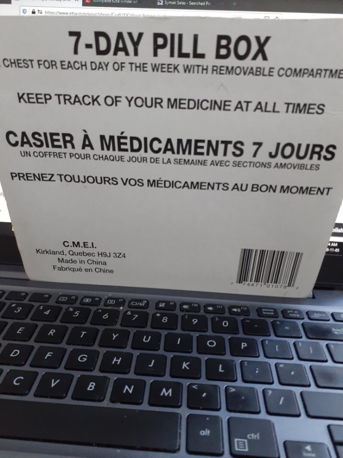 Pill Box 7 Days Monday to Sunday Plastic Pill Chest Etsy