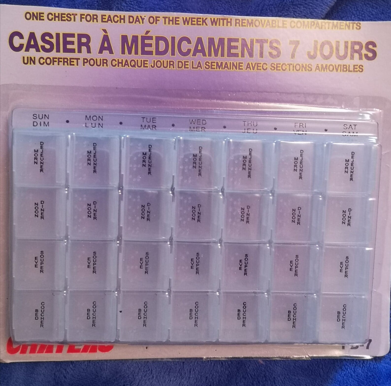 Pill Box 7 Days Monday to Sunday Plastic Pill Chest Etsy