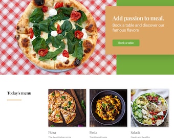 Crea sitios web para restaurantes, plantillas para panaderías.