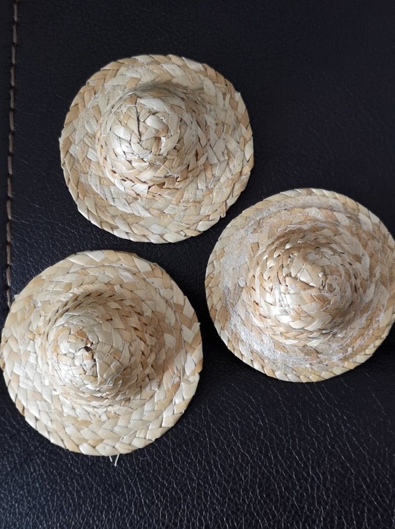 Mini Straw Hats 3 Inch Craft Supplies Etsy Canada