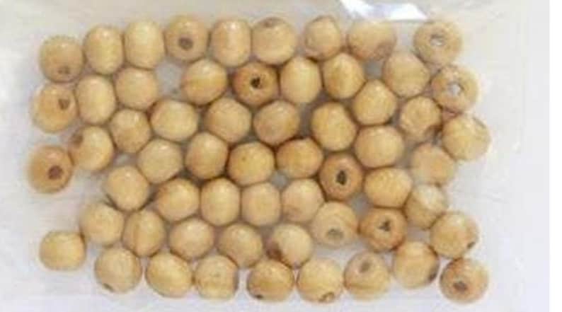 Wooden beads maple 60 pcs round 8mm