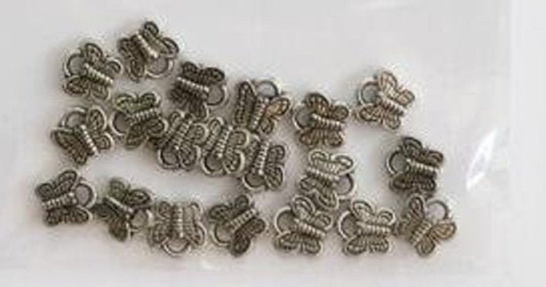 11mm x 11 mm butterfly charm bracelets for women antique silver