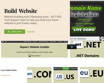 Creación de sitios web, alojamiento web, registro de dominios, soporte técnico (24/7/365)