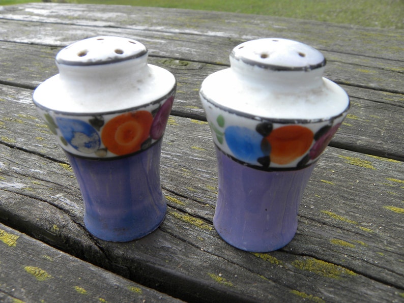 Blue Vintage Salt and Pepper Shakers Made in Japan