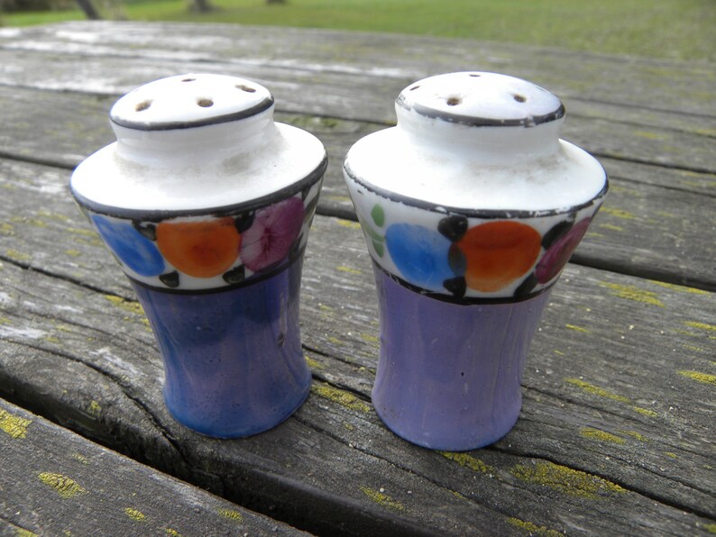 Blue Vintage Salt and Pepper Shakers Made in Japan