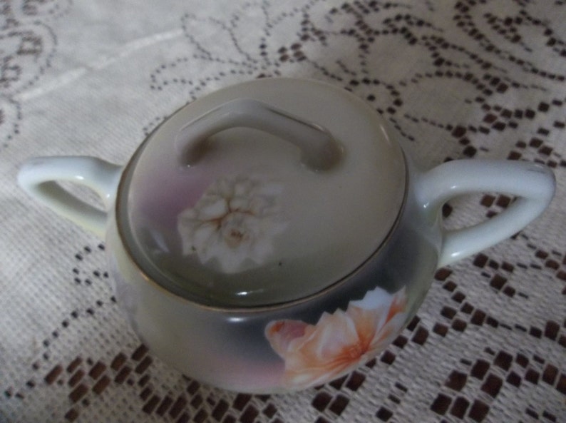 R S German covered sugar bowl