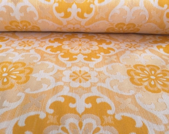 Vintage 70s fabric 50 x 120 cm peach yellow flower