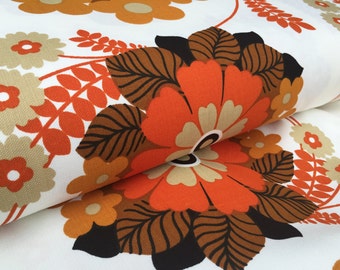 German Vintage Original 70s Fabric 50 x 120 cm 70s fabric flowers