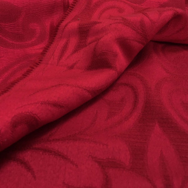 Vintage Fabric  Blüten 50cmx 120cm Rot Blätter Ornamente 70s fabric