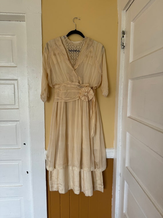 Gorgeous Antique 1910s Handsewn Wessing Dress Gown