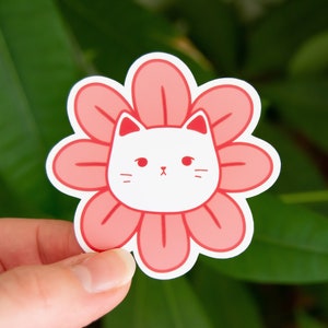 Flower Cat Sticker // Matte Vinyl