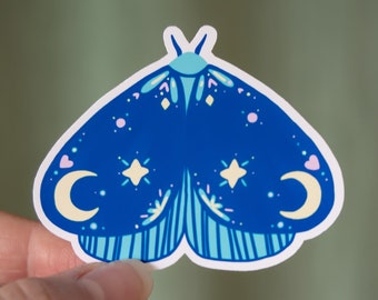 Galaxy Moth Sticker // Matte Vinyl