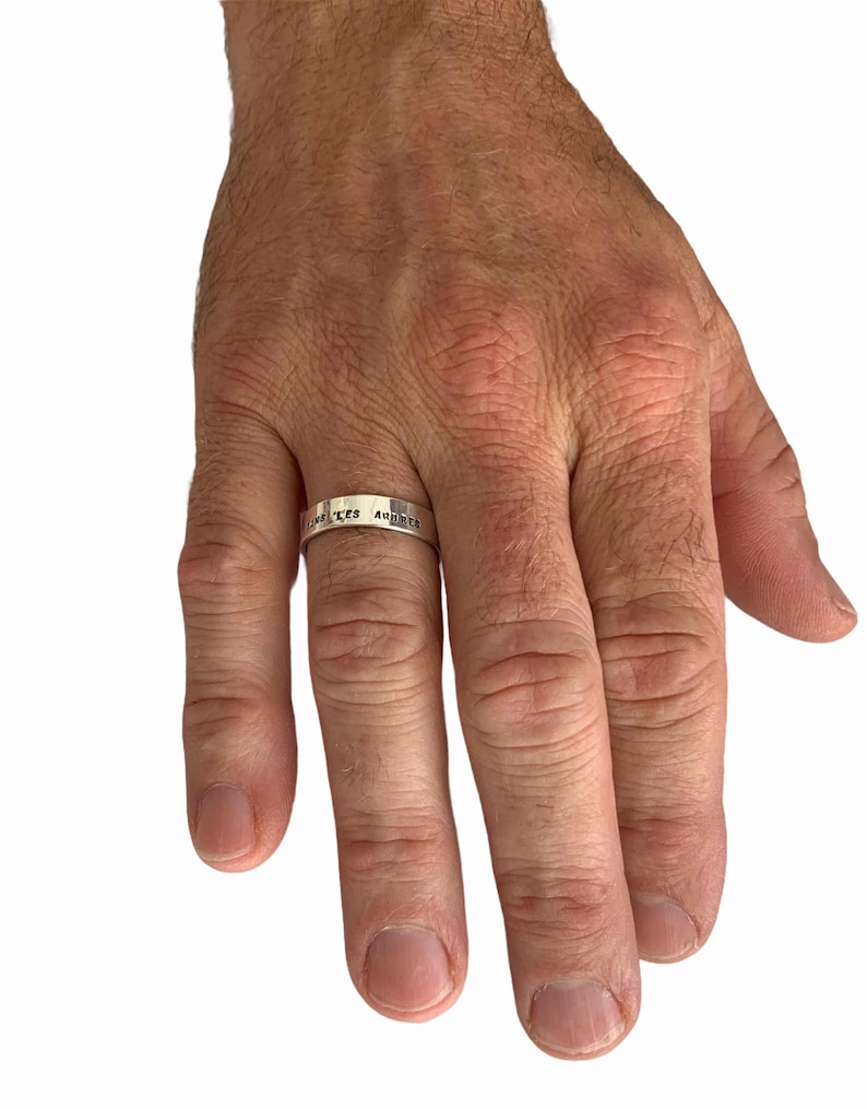Men ring personalized silver, adjustable, custom image 7
