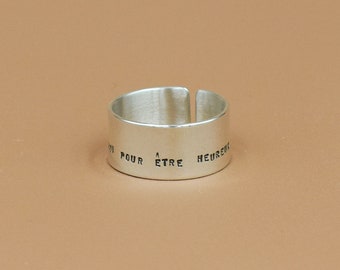 Custom silver cuff ring, adjustable