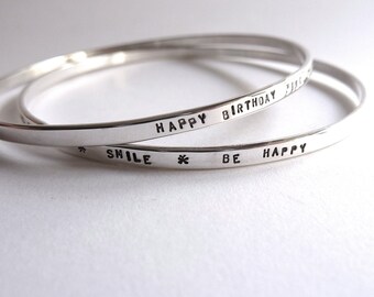 Personalized silver bracelets, tandem rush that respond to each other through an engraved message