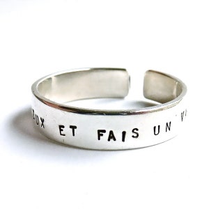 Anillo de hombre de plata personalizado, ajustable a medida