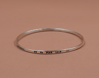 Personalized silver bracelet, patience message