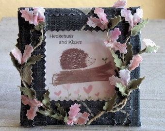 Hedgehog Folk Art Collage Hedgehog Picture Hedgehog Print Tiered Tray Decor Baby Hedgehog Nursery Decor Hedgehog Baby Shower Decoration